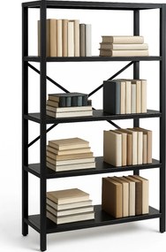 Czarny metalowy regał na książki E9-G76