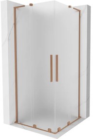Mexen Velar L Duo kabina prysznicowa rozsuwana 100 x 100 cm, szron, miedź szczotkowana - 871-100-100-02-33-65