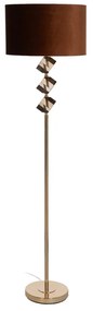 Lampa stojąca w brązowo-złotym kolorze z tekstylnym kloszem (wysokość 163 cm) – Ixia