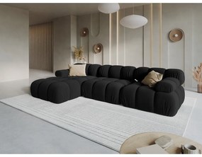 Czarna aksamitna sofa 285 cm Bellis – Micadoni Home