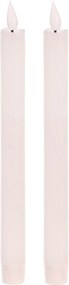 Zestaw świec stożkowych z oświetleniem LED, białe,2 szt., parafinowe, 25 cm