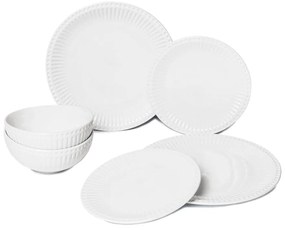 6-częściowy zestaw białych talerzy z porcelany Bonami Essentials Purita