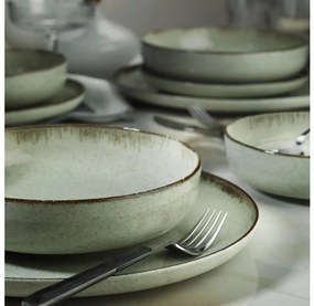 Zestaw obiadowy 12 szt. zielony/porcelana