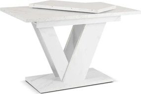Stół Prostokątny Rozkładany CLARK 120-160 cm Biały Marmur Nowoczesny