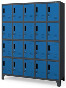 Szafa skrytkowa socjalna BHP antracytowo-niebieska: ROBERT 1360 x 1720 x 450 mm