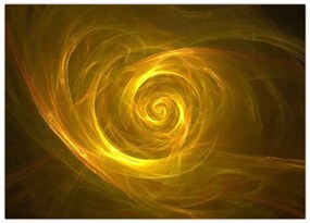 Obraz na szkle - abstrakcyjna żółta spirala (70x50 cm)