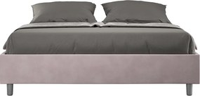 Łóżko wyposażone w stelaż z listwami tapicerowane 160x210 microfibra Kolor lawendy Azelia