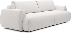 Kanapa 4-osobowa rozkładana z tkaniny szenilowej w kolorze kości słoniowej MONELIA