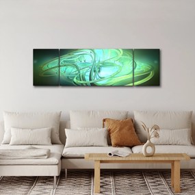 Obraz zielonej abstrakcji (170x50 cm)