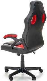 Fotel Gamingowy Tapicerowany Czarny Młodzieżowy + Czerwony A0-H88