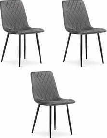 Krzesło Valora TURIN Ciemnoszary aksamitny ergonomiczny design x3