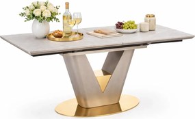 Rozkładany prostokątny stół popiel + złoty - H9-Z40