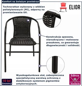 Czarne krzesło ogrodowe F9-D11