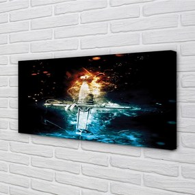 Zdjęcie na płótnie Miecz w Kolorowych Dymach