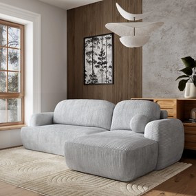 Masseno Narożnik MODENZA z funkcją spania i pojemnikiem na pościel Narozniki L, Rozkładana sofa - Jasnoszary, POSO 55