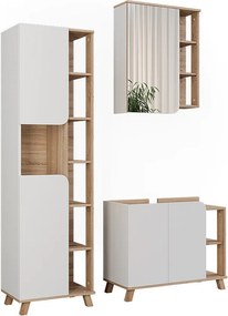 Zestaw mebli łazienkowych sonoma/biały 80x35x65 karen