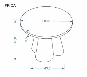 Okrągła ława 80 cm Frida Halmar, trawertyn