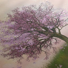 Obraz kwitnącego drzewa na szczycie wzgórza (170x50 cm)