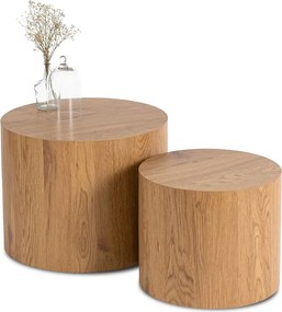 Komplet dwóch stolików kawowych dąb naturalny D9-C93