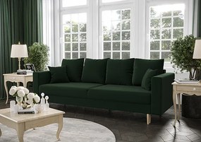 Zielona rozkładana sofa na nóżkach - Diamante