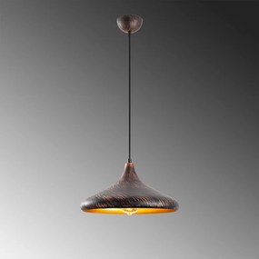 Lampa wisząca w czarno-miedzianym kolorze z metalowym kloszem ø 34 cm Barek – Opviq lights