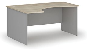 Ergonomiczne biurko PRIMO GRAY, 160x120 cm, lewe, szary/dąb naturalny