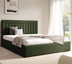 Zielone łóżko tapicerowane z pojemnikiem 3 rozmiary E5-M52