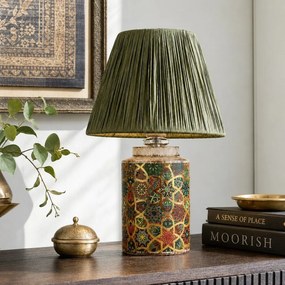 Zielona lampa stołowa z kloszem plecionki papierowej (wysokość 38 cm) Alev – Opviq lights