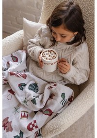 Biały koc ze świątecznym motywem 130x160 cm Yule – Bloomingville