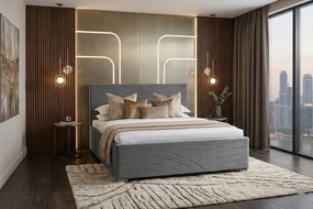 Łóżko DIDI 160x200 cm Jasny szary Z materacem