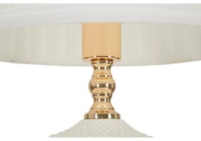 Biała lampa stołowa z tekstylnym kloszem (wysokość 45 cm) Caserta – Mauro Ferretti