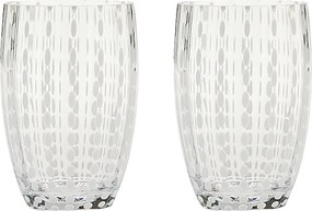 Zafferano Perle Clear Glass – szkło kolorowe dmuchane ustami, 32 cl, ręcznie robione – zestaw 2 kieliszków do wody lub koktajli