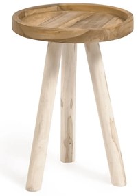Okrągły stolik z litego drewna tekowego ø 35 cm Glenda – Kave Home