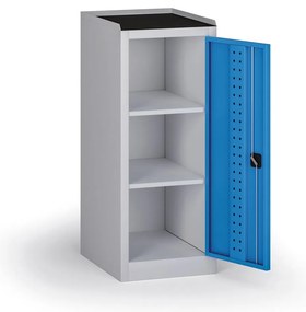 Szafa warsztatowa na narzędzia niska KOVOS, 2 półki, 600 x 505 x 1180 mm, niebieski