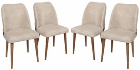 Zestaw krzeseł do jadalni Nova Cream and Walnut, 4 szt., 4 szt.