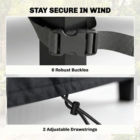 Outsunny Pokrywa na Meble Ogrodowe Zimowa Wodoodporna V-kształtna Ochrona UV 420D Oxford 216x216x78 cm Czarna | Aosom PL