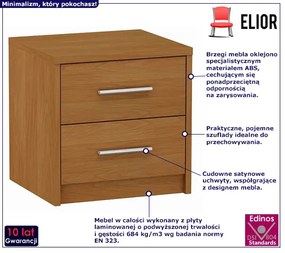 Klasyczna szafka nocna z szufladami olcha - Elopi