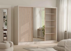 Szafa Przesuwna SORA 250 cm z Lustrem Szafa Trzydrzwiowa Kaszmir