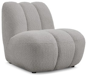 Jasnoszary fotel z materiału bouclé Janissaire – Bobochic Paris