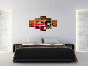 Obraz - Retro samochody wyścigowe (125x70 cm)