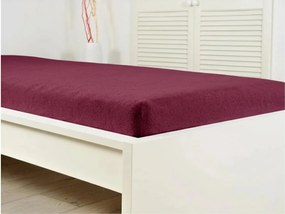 PrzytulneMieszkanie.pl Prześcieradło frotte do dziecięcego łóżeczka PREMIUM 60x120 cm bordowe