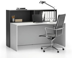 Zestaw mebli biurowych single SEGMENT, 2 półki,  biały/grafit
