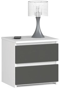 Minimalistyczna szafka nocna biały + grafit - Atika 3X
