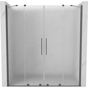 Mexen Velar Duo drzwi prysznicowe rozsuwane 180 cm, szron, gun metal - 871-180-000-32-95