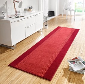 Dywan nowoczesny Basic czerwony chodnik 80 cm x 300 cm