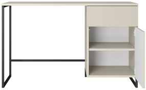 Biurko Asha 120 cm z szufladą - kaszmir / czarny stelaż
