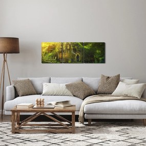 Obraz - Bajkowy las (z zegarem) (90x30 cm)