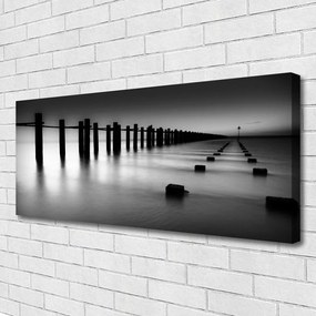 Obraz na płótnie Drewniane Molo we Mgle