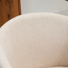 HOMCOM Zestaw 2 krzeseł tapicerowanych, skandynawski design, krzesła tapicerowane z drewnianymi nogami, antypoślizgowe podkładki, udźwig 150 kg, beżowy