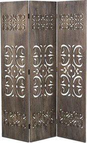 Przegroda pokojowa 170x120x2 cm brązowa, drewniana ścianka działowa, parawan do pokoju
